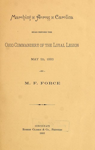 Cover for Marching across Carolina
