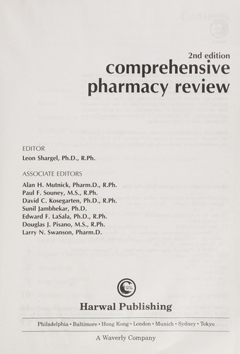 Cover for Comprehensive pharmacy review