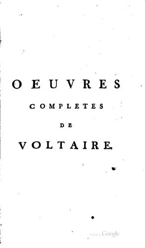 Cover for Œuvres completes de Voltaire