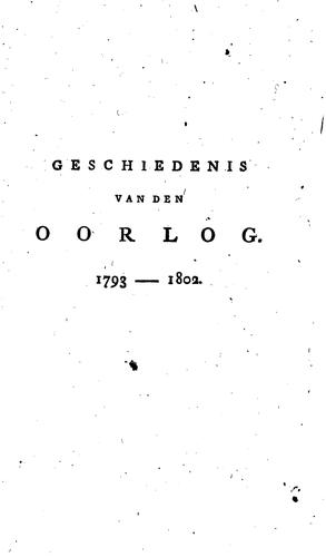 Cover for Geschiedenis van den jongst-geëndigen oorlog