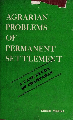 Cover for Agrarian problems of permanent settlement