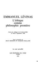 Cover for Emmanuel Lévinas