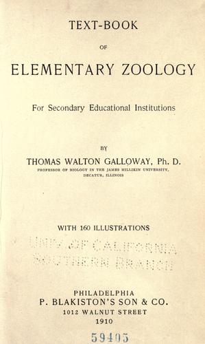 Cover for Text-book of elementary zoology