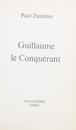 Cover for Guillaume le Conquérant.