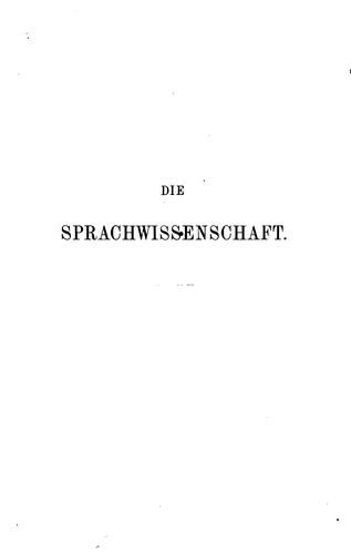Cover for Die sprachwissenschaft