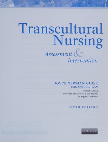 Cover for Transcultural nursing