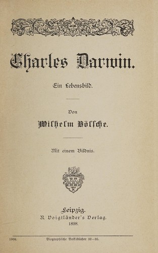 Cover for Charles Darwin, ein Lebensbild