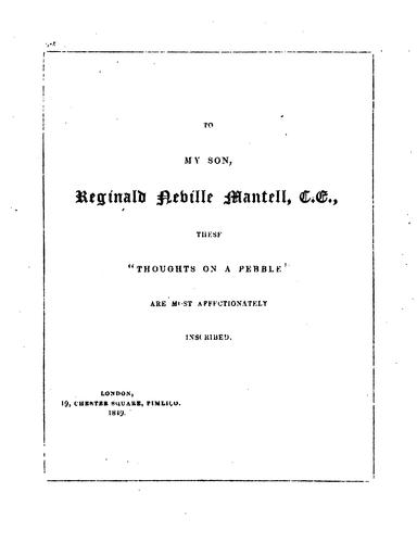 Cover for Thoughts on a pebble, or, A first lesson in geology.