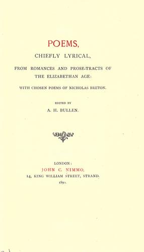 Cover for Poems, chiefly lyrical