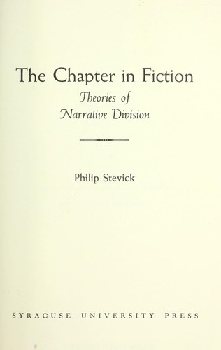 Cover for The chapter in fiction.