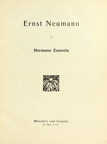 Cover for Ernst Neumann