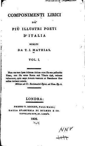 Cover for Componimenti lirici: de' più illustri poeti d'Italia
