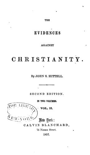 Cover for The  evidences against Christianity