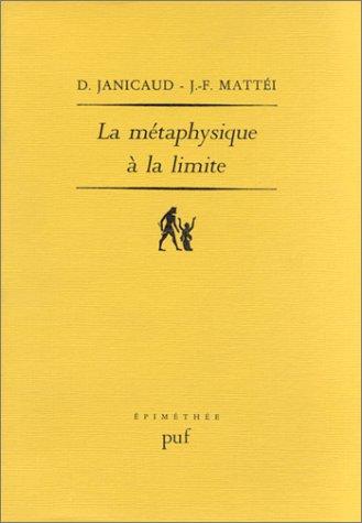 Cover for La métaphysique à la limite