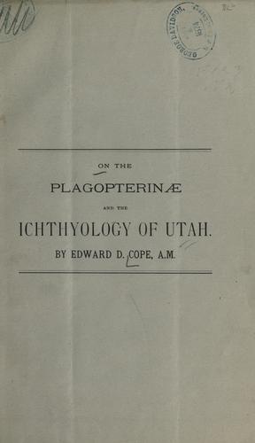 Cover for On the Plagopterinae and the ichthyology of Utah