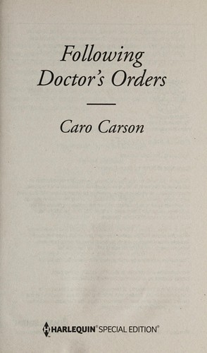 Cover for Following doctor's orders