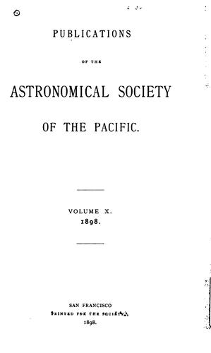 Cover for Publications of the Astronomical Society of the Pacific