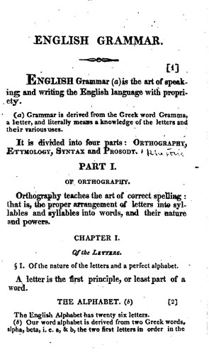 Cover for Elements of English Grammar: With a Postscript, Analysis, and an Appendix