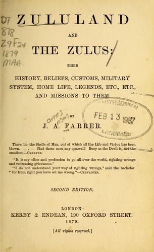 Cover for Zululand and the Zulus