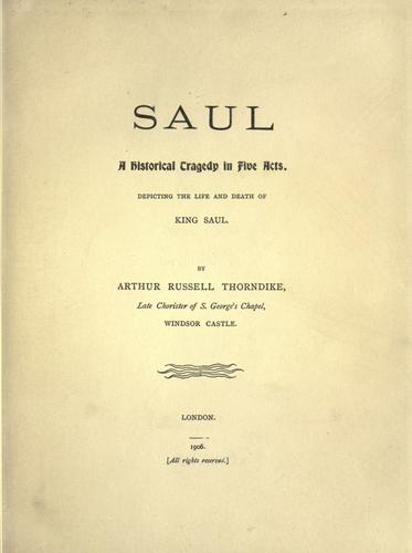 Cover for Saul