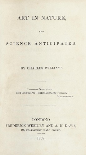 Cover for Art in nature, and science anticipated.