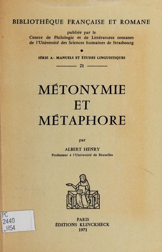 Cover for Métonymie et métaphore.