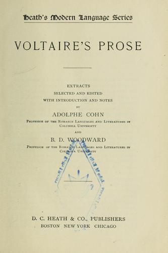 Cover for Voltaire's prose