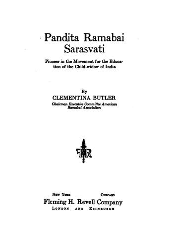 Cover for Pandita Ramabai Sarasvati