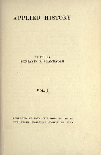 Cover for Applied history.