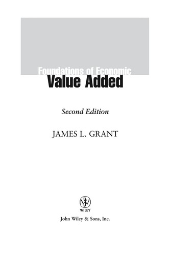Cover for Foundations of economic value added