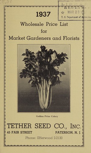 Cover for 1937 wholesale price list for market gardeners and florists