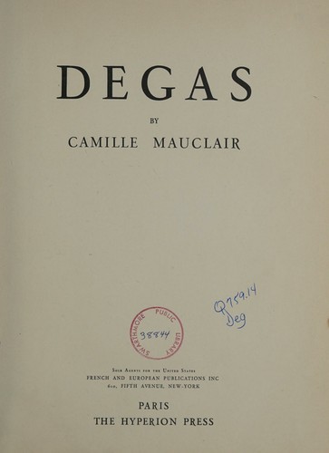Cover for Degas