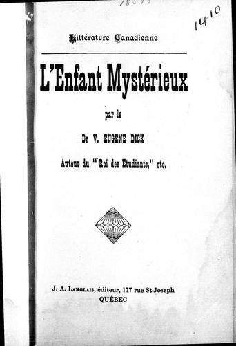 Cover for L' enfant mystérieux