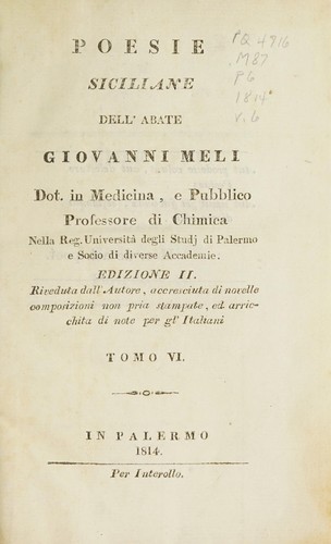 Cover for Poesie siciliane dell'abate