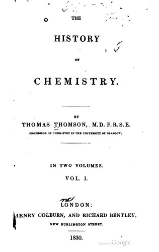 Cover for The history of chemistry