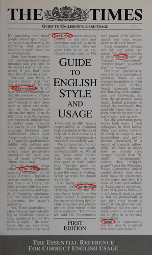 Cover for The Times guide to english style and usage
