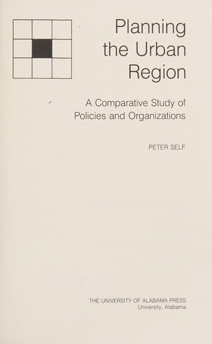 Cover for Planning the urban region