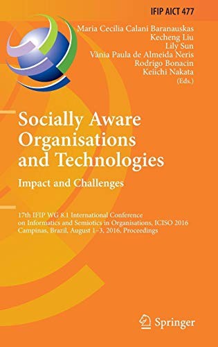 Cover for Socially Aware Organisations and Technologies. Impact and Challenges
