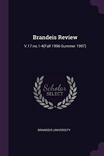 Cover for Brandeis Review : V. 17