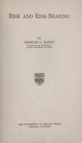 Cover for Risk and risk-bearing