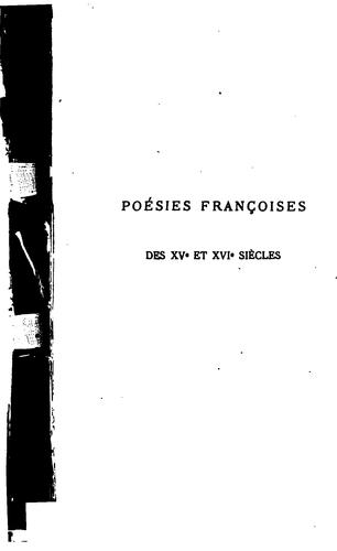Cover for Recueil de poésies françoises des XVe et XVIe siècles: morales, facétieuses, historiques