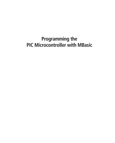 Cover for Programming the PIC microcontroller with MBASIC