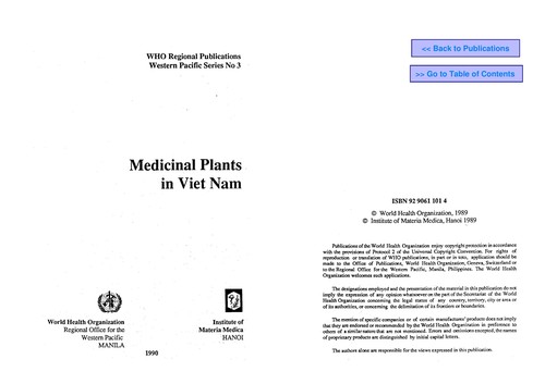Cover for Medicinal Plants in Viet Nam (Who Regional Publications)