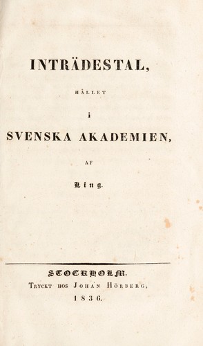 Cover for Intr©Þdestal, h©Ællet i Svenska Akademien
