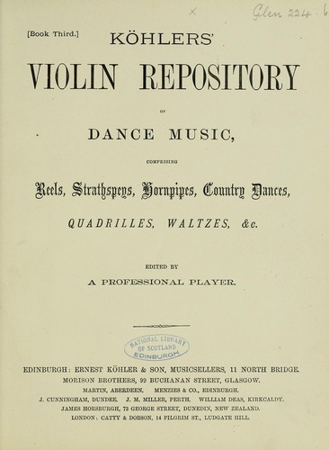 Cover for Klers' violin repository of dance music