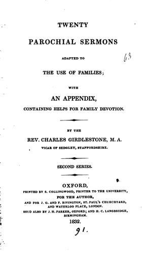 Cover for Twenty parochial sermons: With an Appendix Containing Parochial Papers
