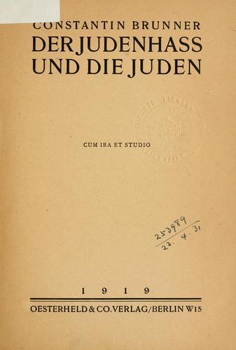 Cover for Judenhass und die Juden.