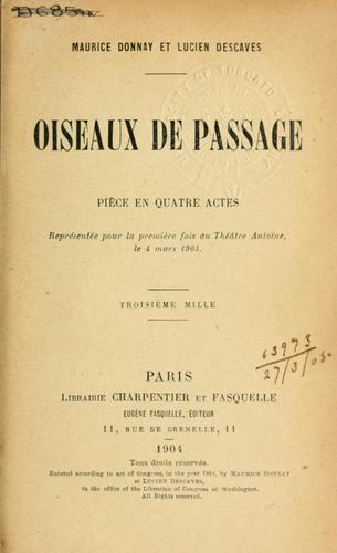 Cover for Oiseaux de passage