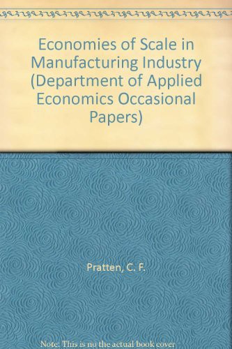 Cover for Economies of Scale in Manufacturing Industry