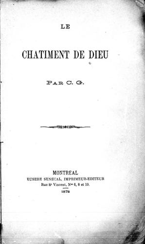 Cover for Le châtiment de Dieu